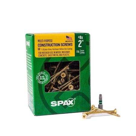 Spax SPAX Multi-Material No. 8 in. X 2 in. L T-20+ Flat Head Serrated Construction Screws 4191020400504